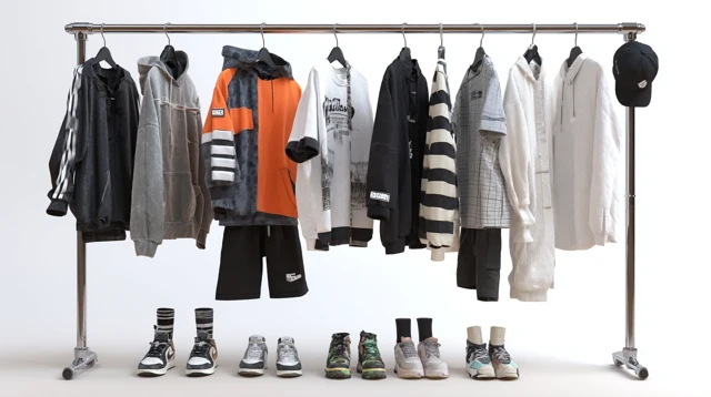 Mens Streetwear Outfits Fashion 3D Render