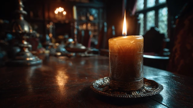 Candlelight in a Dark Room Symbolic and Meditative