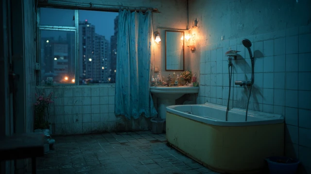 Creepy Bathroom Night Scene Moody Photography