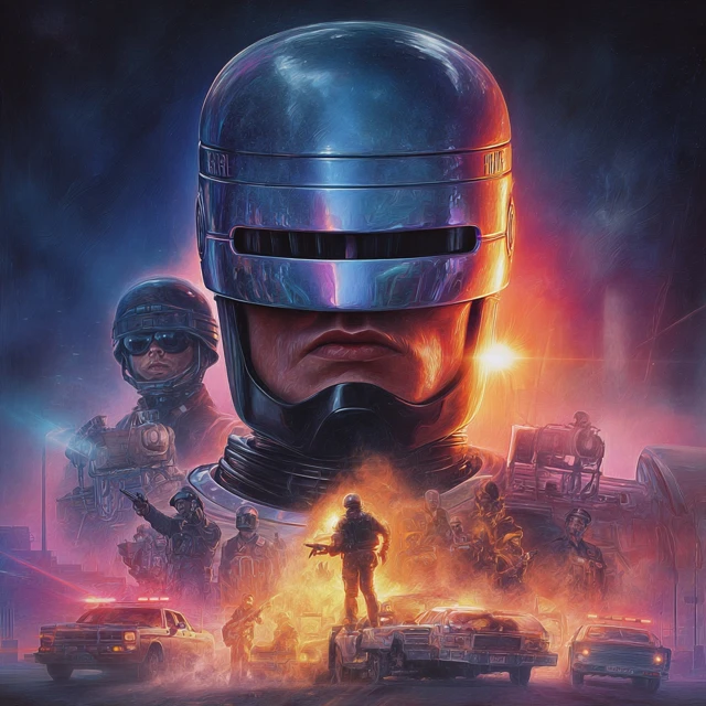 Robocop Movie Poster Art in Drew Struzan Style