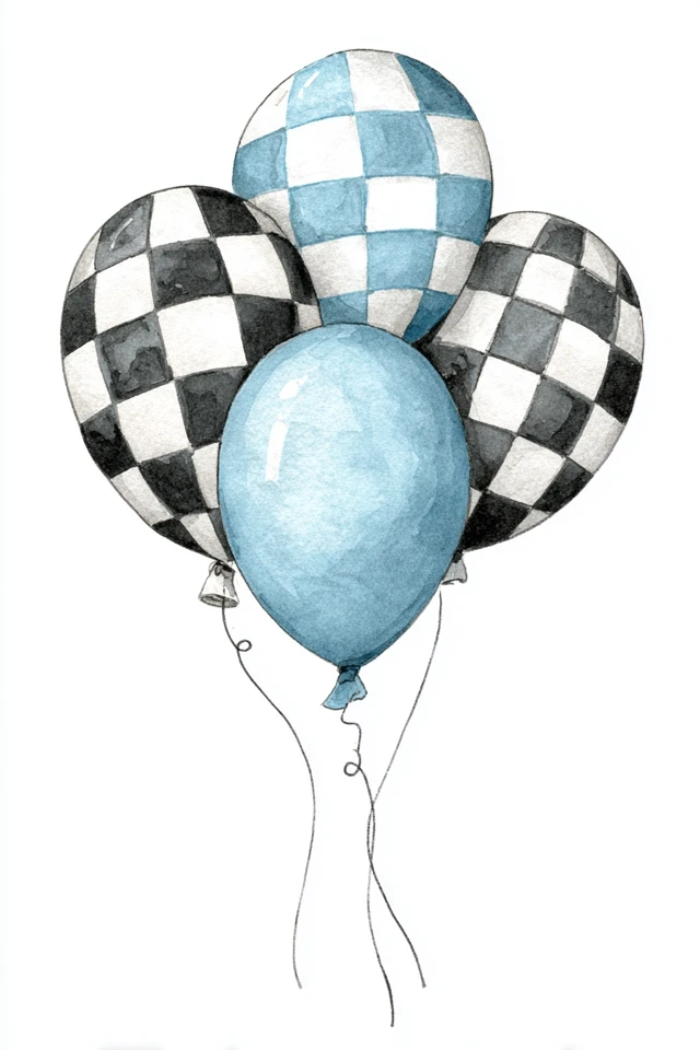 Watercolor Balloons Party Decor Illustration