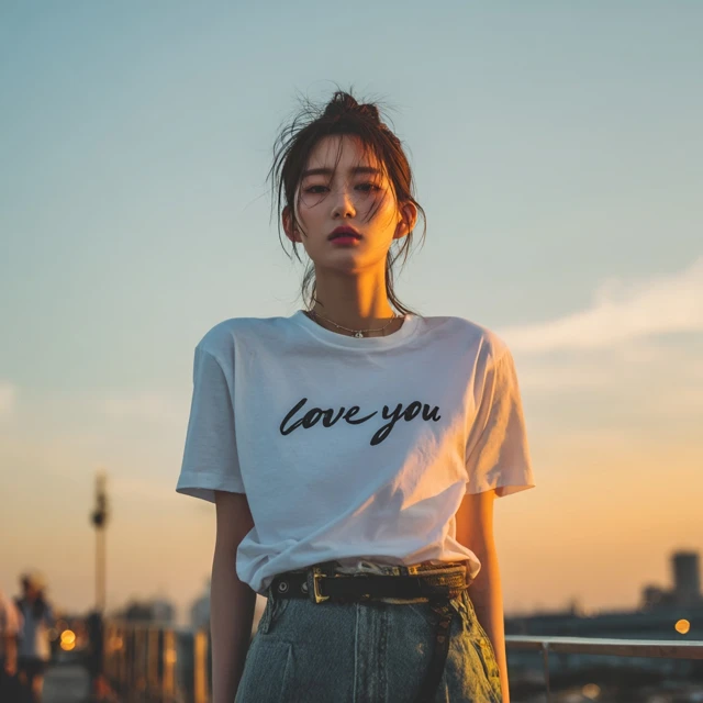 Korean Model in Sunset Street Fashion
