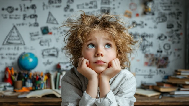 Young Girl Thinking About Math