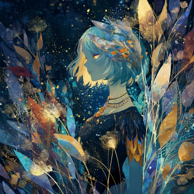 Mysterious Forest Girl Celestial Art