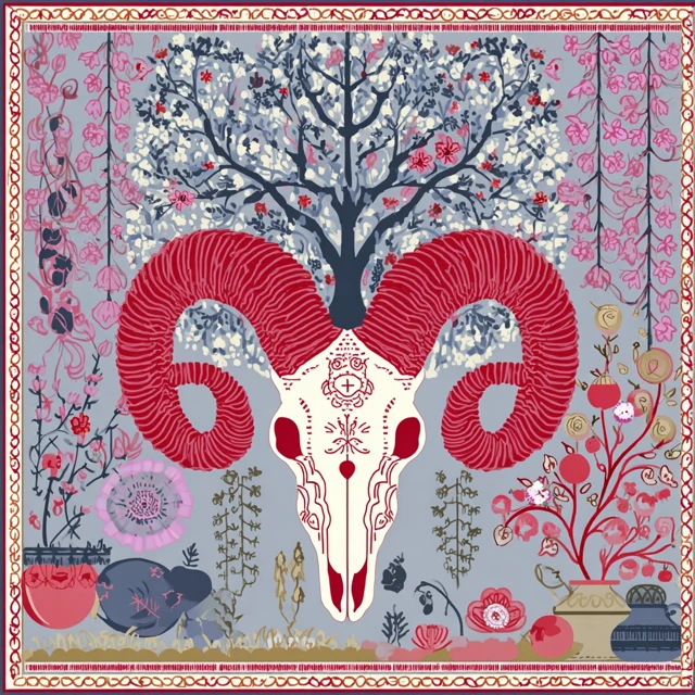 Portrait of a Horned Figure Artwork Illustration