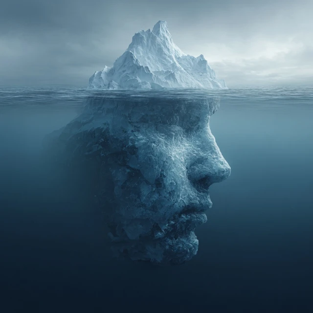 Iceberg Face Surreal Art Underwater Ocean