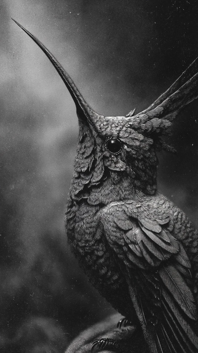 Creepy Hummingbird from a 1920s Horror Film