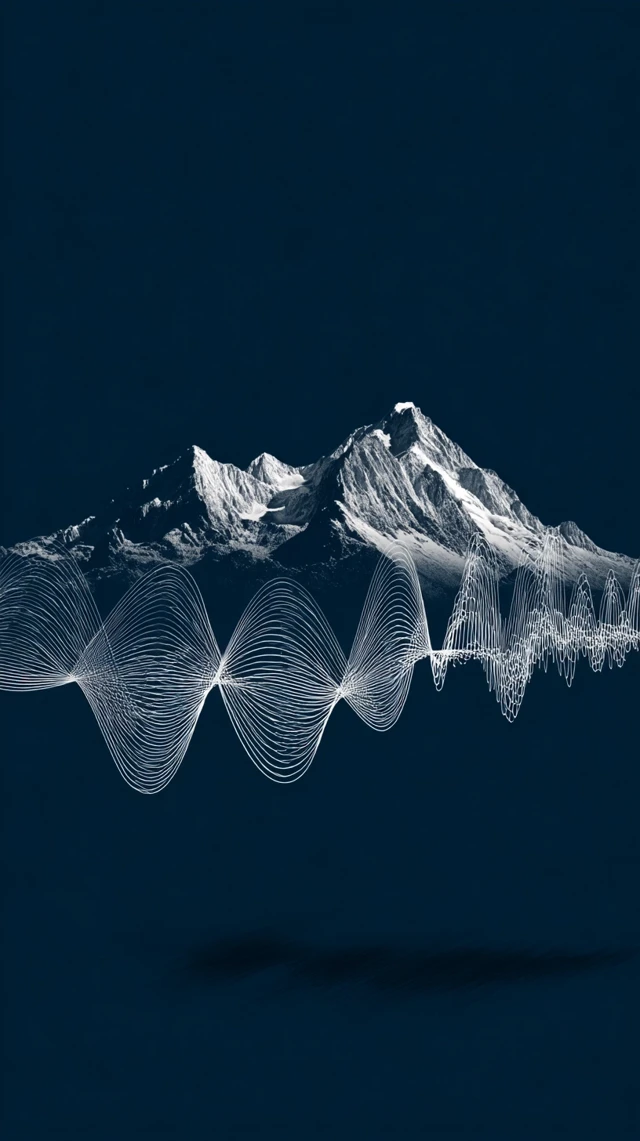 Watagan Mountains Waveform Art Midnight Blue Minimal