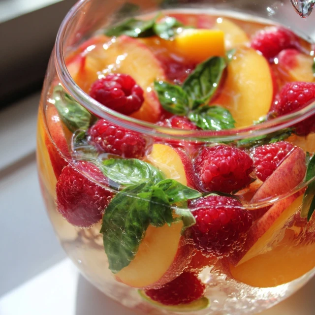 White Sangria Recipe Peach Raspberry Basil