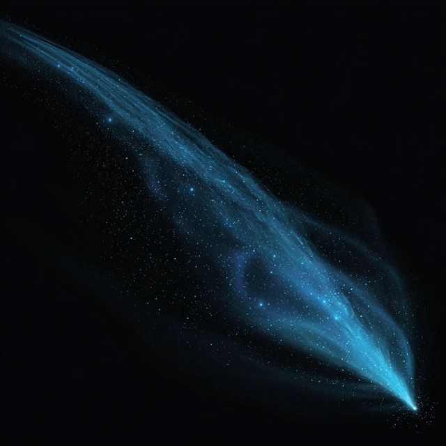 Pulsar with Funnel Jet Cartoon Illustration