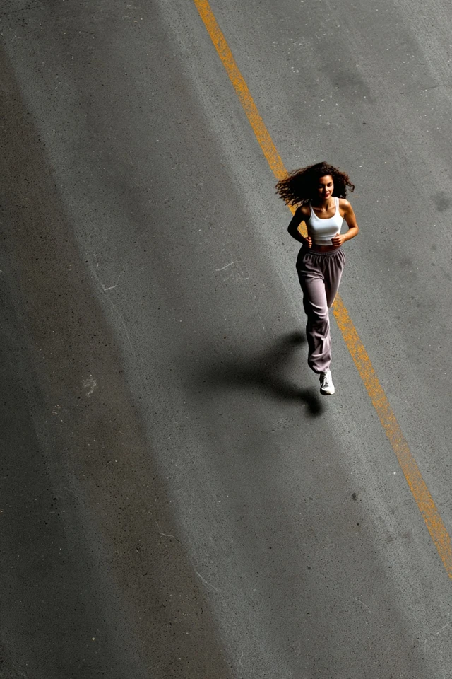 Woman Running Top View Photography