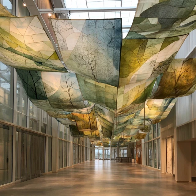Floating Forest Canopy Textile Installation Art