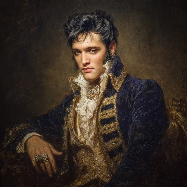 Elvis Presley as an 18th Century Duke Oil Painting