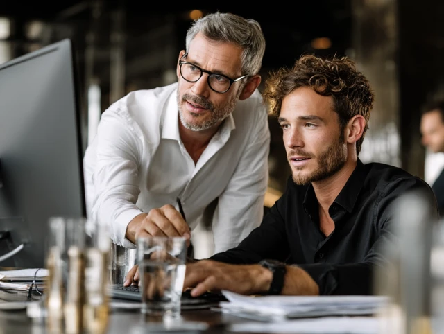 Business Meeting Two Men Working Together