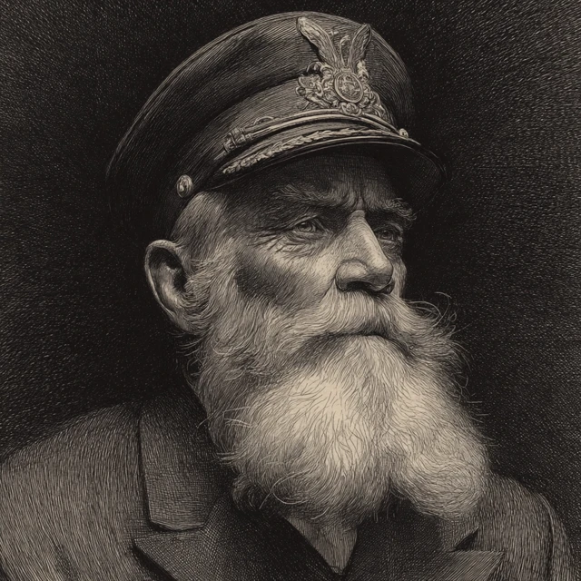 Sea Captain Old Days Style Drawing