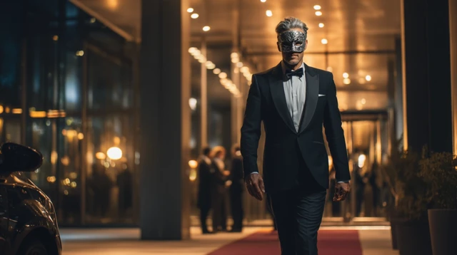 Masquerade Party Elegant Man in Tuxedo