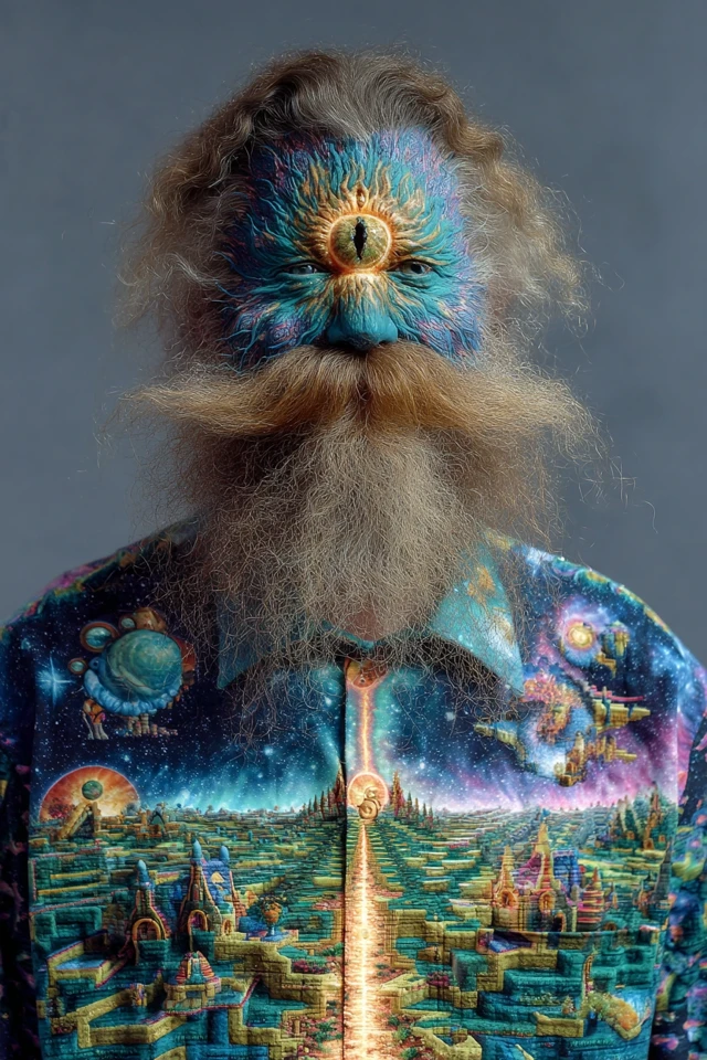 Cosmic Alien Emerging from Nothingness Surreal Art