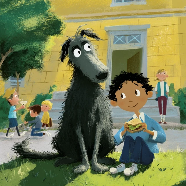 Heartwarming Childrens Book Cover Dog and Boy Friendship
