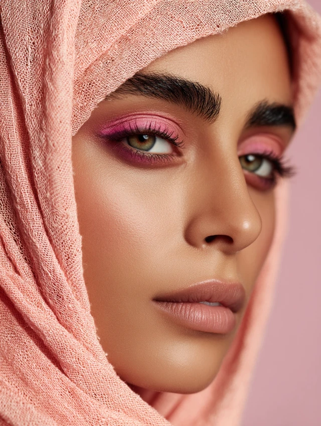 Beautiful Middle Eastern Woman Hijab Makeup