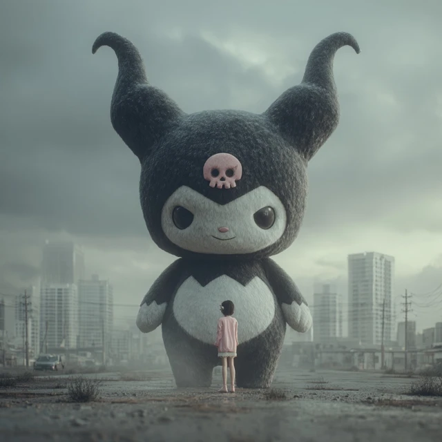 Kuromi Hyperrealistic Giant in City
