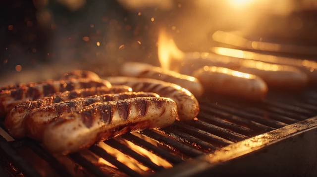 Grilled Hot Dogs Golden Hour Photography