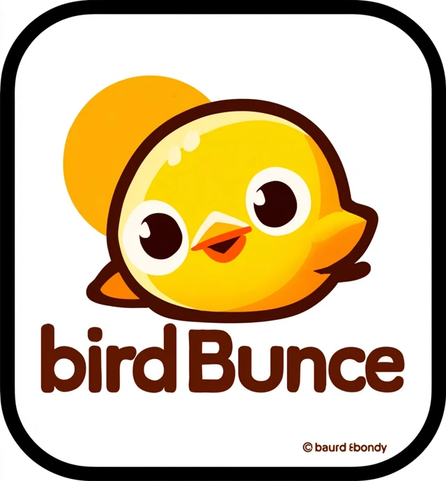 Bird Bounce Game Icon Adorable Cartoon Bird Logo