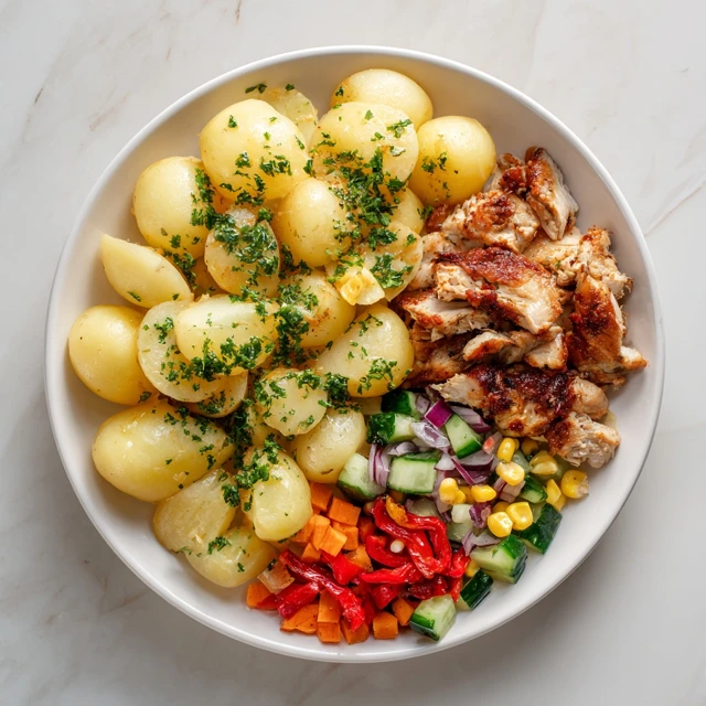 Healthy Plate Chicken Potatoes and Vegetables