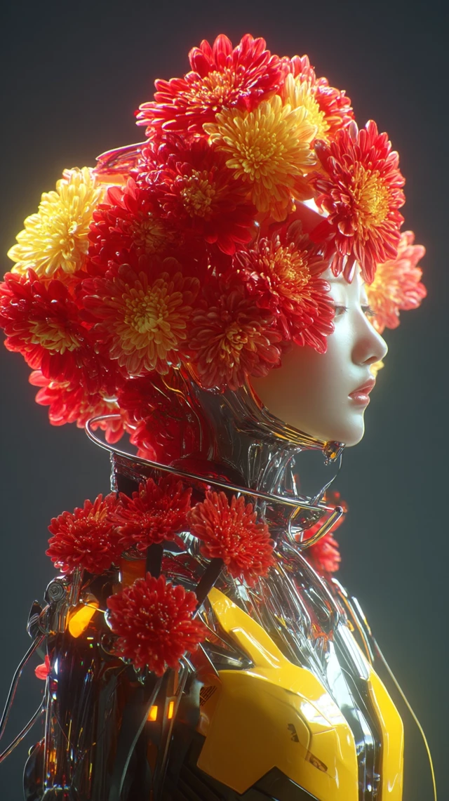 Sci-Fi Flower Female: Stunning 3D Character Model