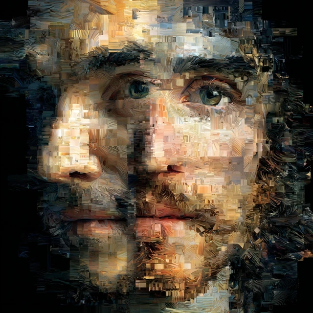 Abstract Face Reconstruction Digital Art