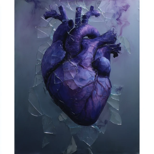 Melancholy Heart in Purple Mists