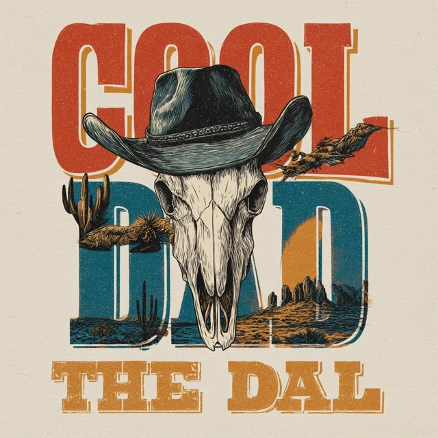 The Cool Dad TShirt Retro Cowboy Design