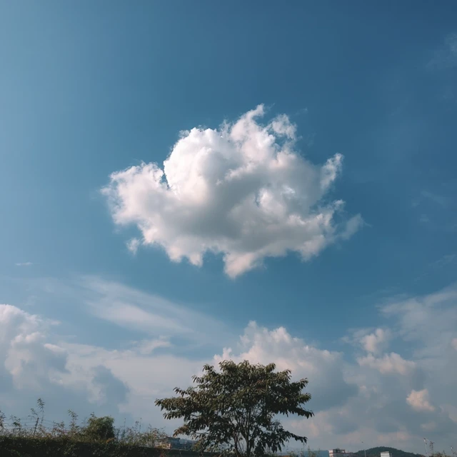 Cloud in Blue Sky Aerial View