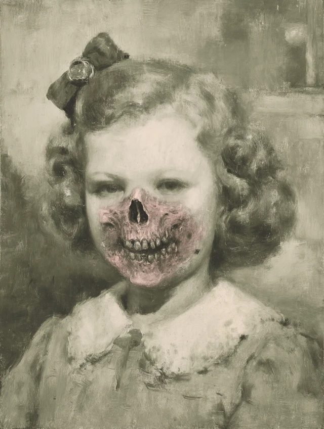 Creepy Little Peggy Sue Horror Painting