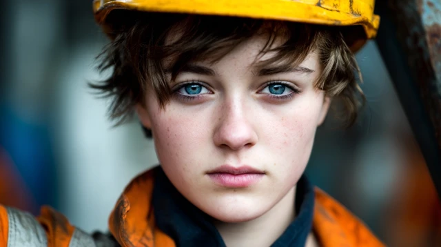 Teenage Girl Portrait Security Workwear