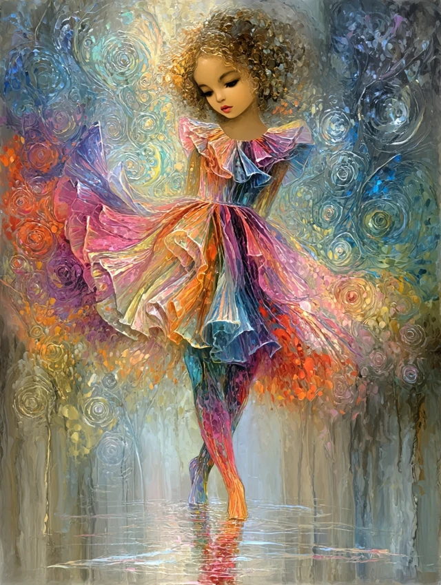 Surreal Pastel Painting of a Girl