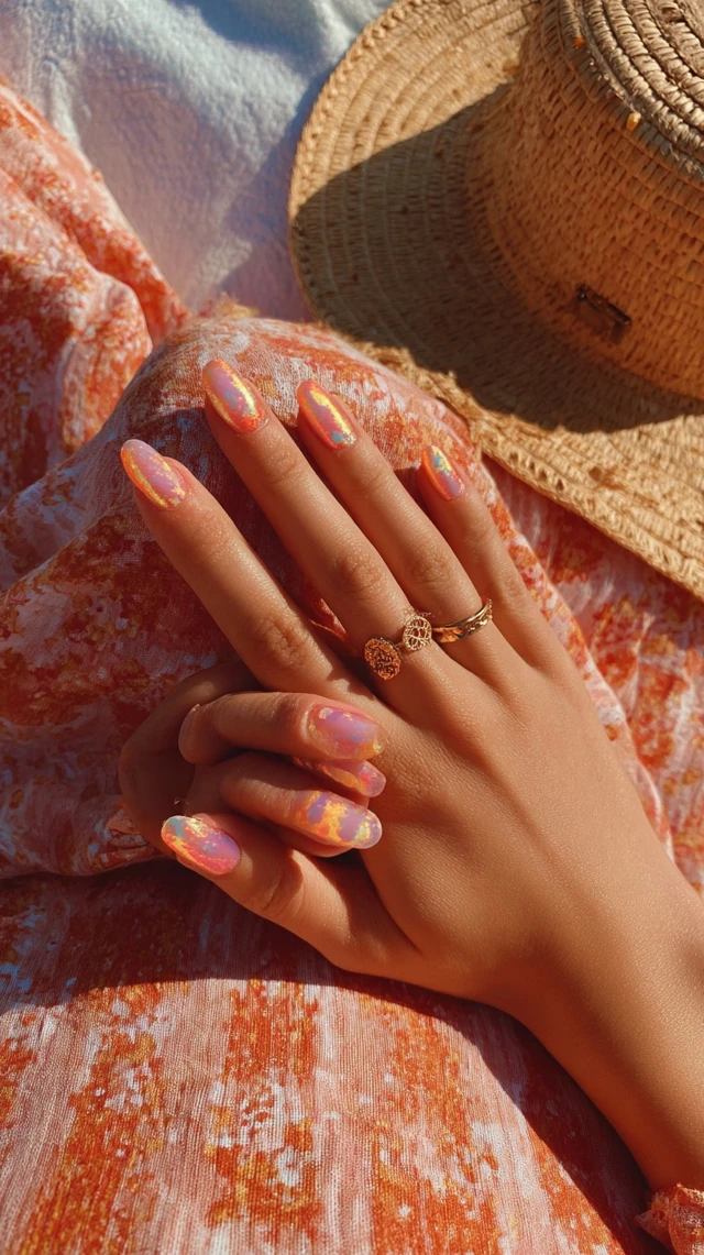 Summer Nails Sunset Beach Vibes