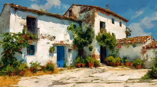 Andalucian House Impressionist Painting