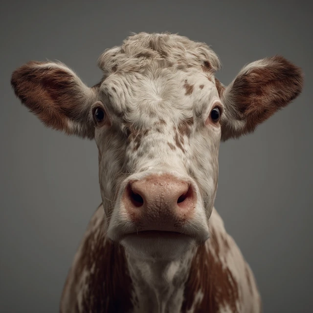 Close-up of a Beautiful Cow with Unique Markings