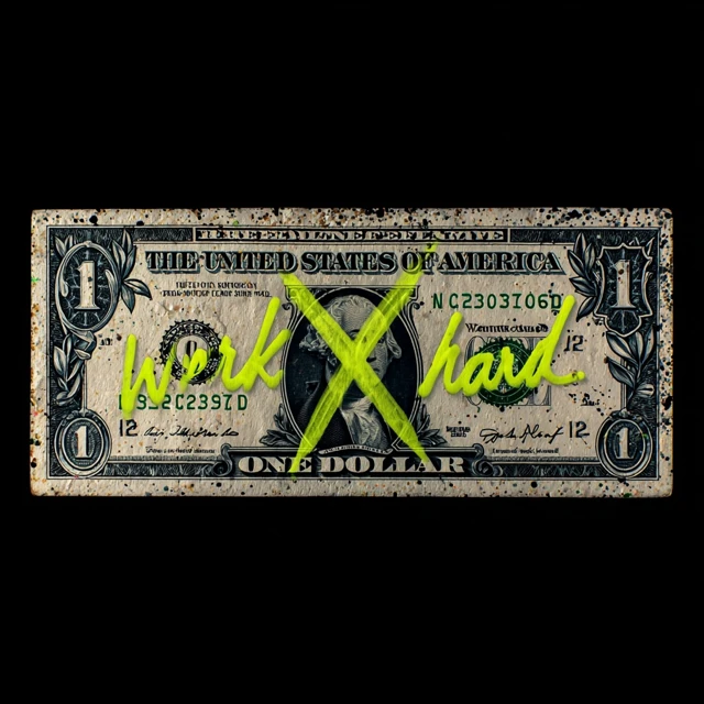 Dollar Bill Graffiti Art Work Hard X