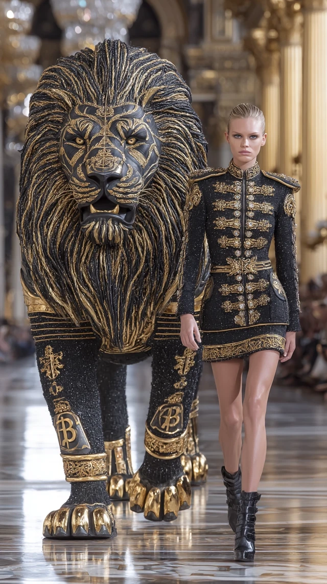 Balmain Couture Lion Fashion Fantasy Editorial