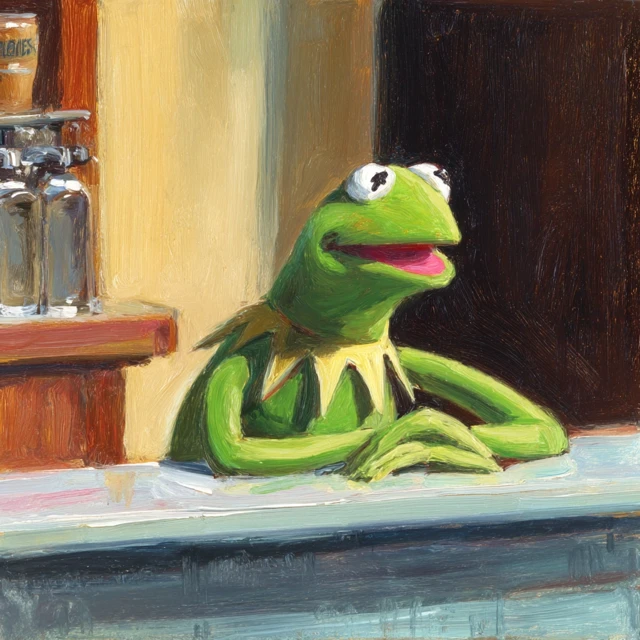 Kermit the Frog Painting by Edward Hopper