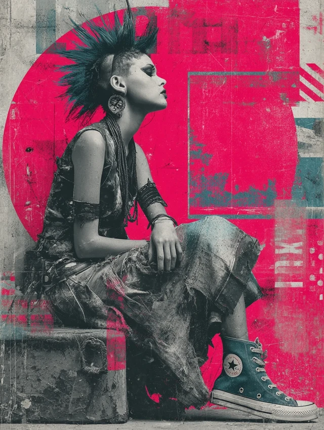 Punk Gothic Girl Abstract Art