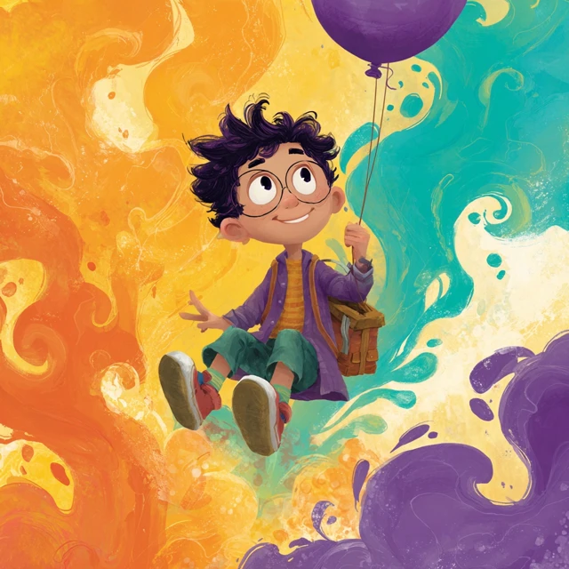 Hispanic Boy and his Imagination Creative Illustration