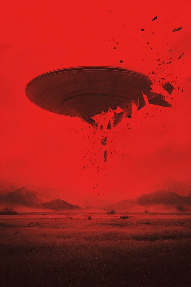 Broken UFO Movie Poster Red Planet Invasion