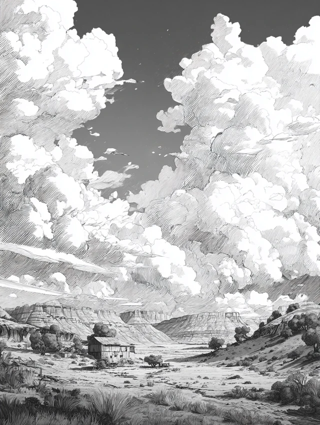 Wild West Pencil Sketch Sky Illustration