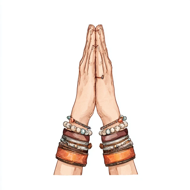 Hands Illustration With Colorful Bracelets Alegria Style