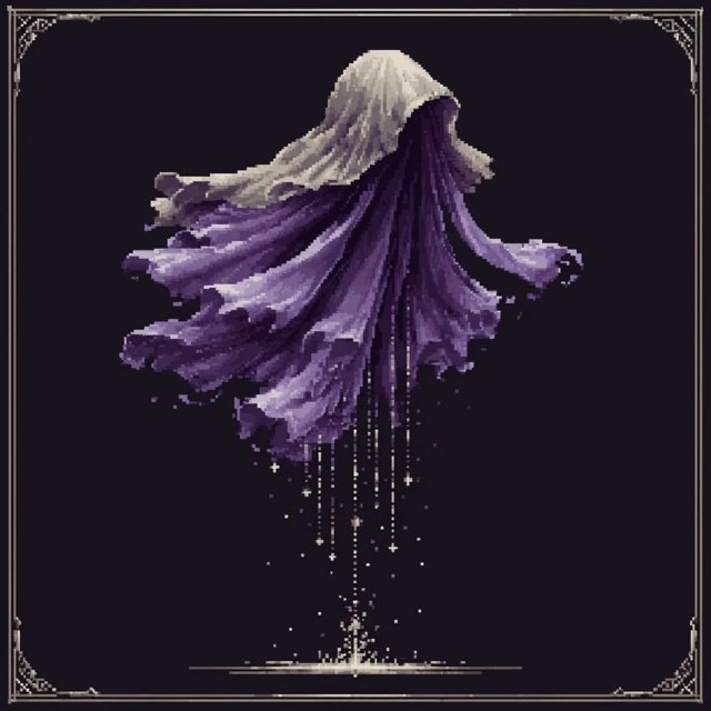 Violet Veil Sect Emblem: Pixel Art