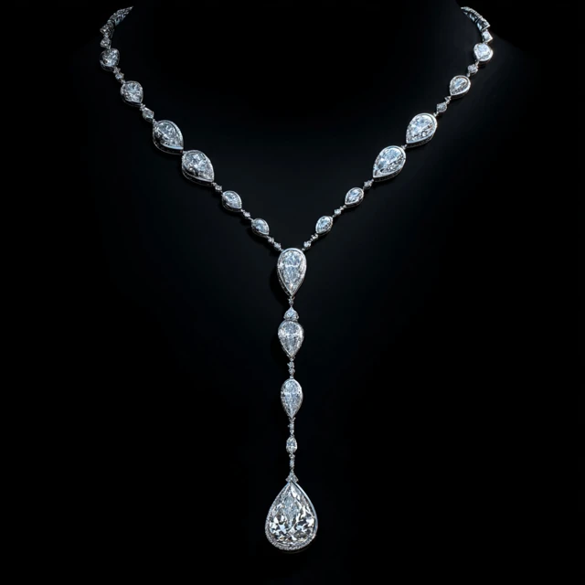 Luxury Diamond Necklace Y Drop Silhouette High Jewelry