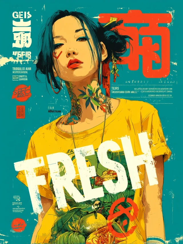 Japanese Geisha Graffiti Art