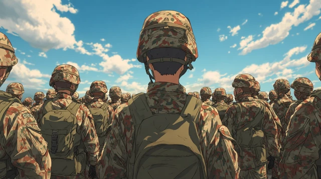 Anime Soldiers in Formation